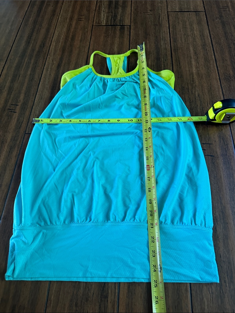 lululemon athletica Turquoise Tank with Neon Yellow Trim